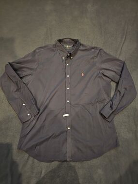 Polo by Ralph Lauren Men’s Navy Classic Fit Performance Button-Down Shirt